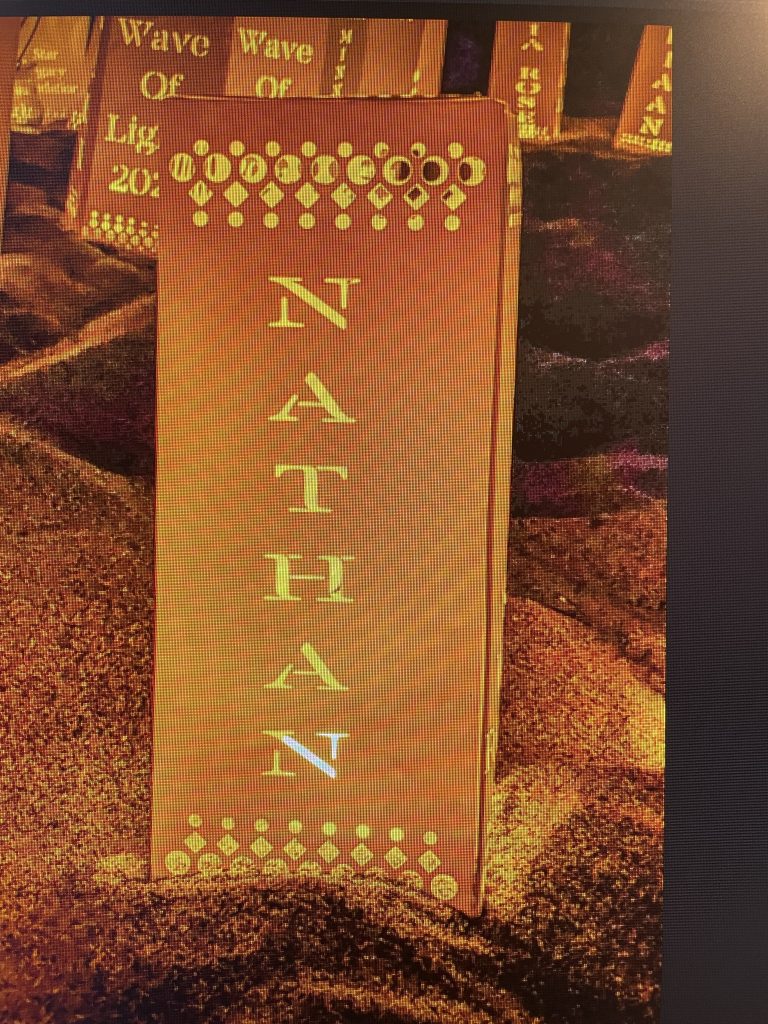 A luminaria bearing a baby name at the Wings of Remembrance Wave of Light