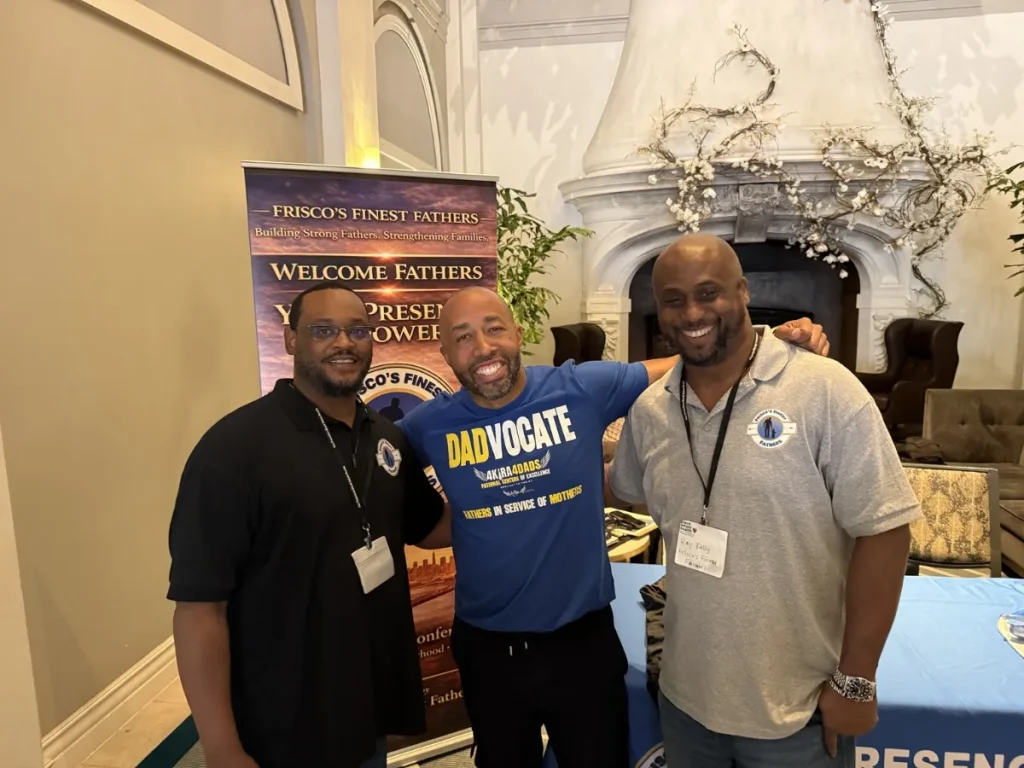 Fathers gathered at a Frisco’s Finest Fathers conference welcome table