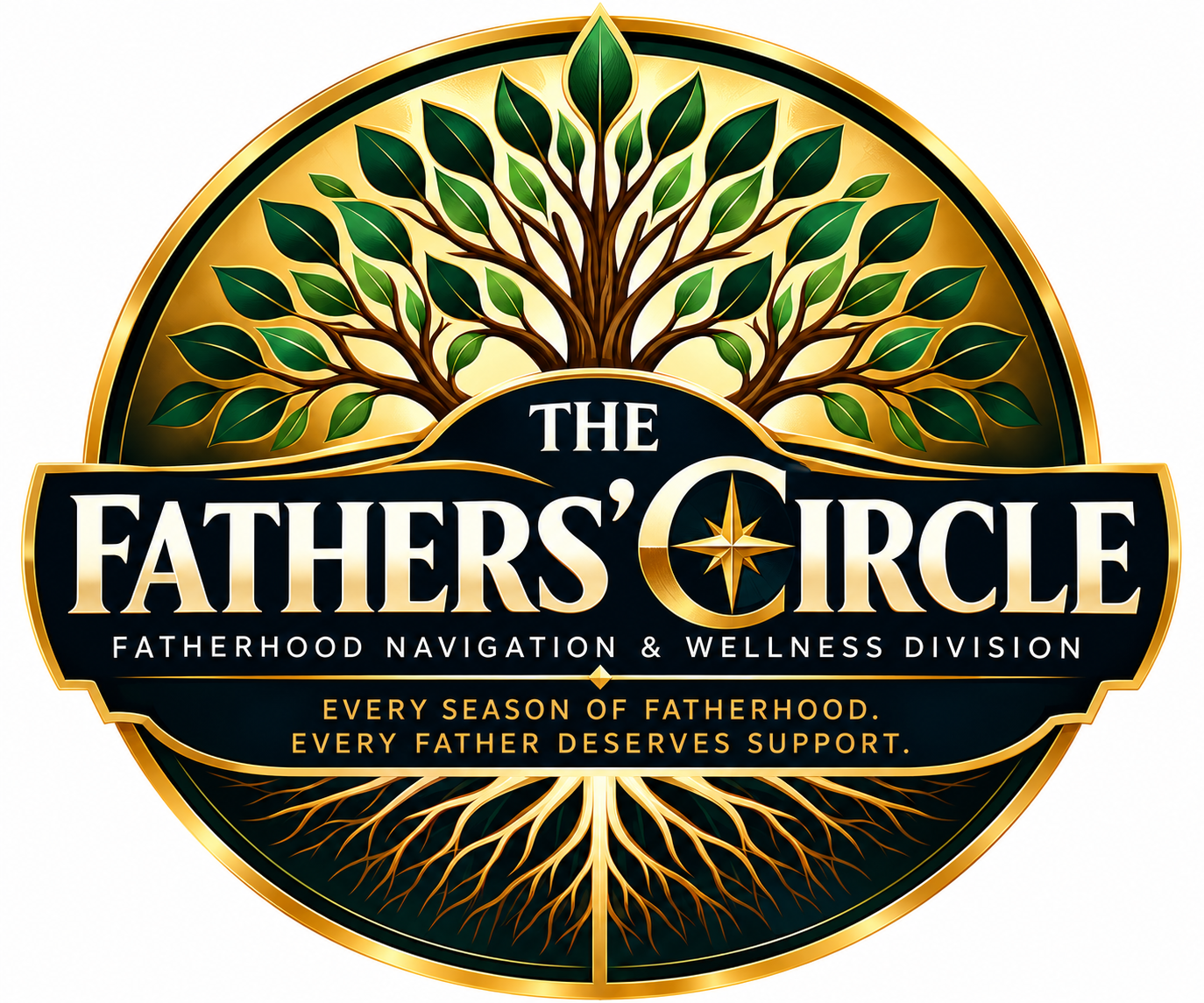 The Fathers’ Circle gold and green tree-and-roots division emblem